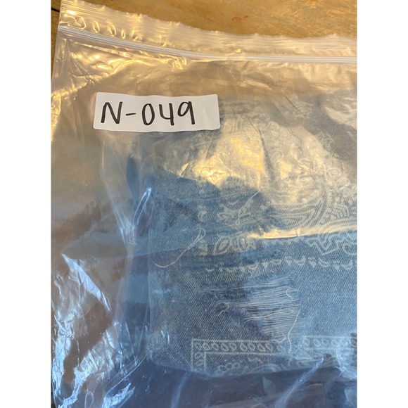 NWT Three Bird Nest High Hopes Slouchy Denim Overalls M Blue Bandana Jumpsuit - Picture 13 of 13